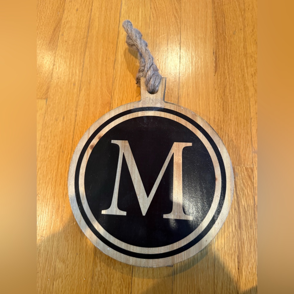 Monogrammed Black and White Wall Hanging letter M